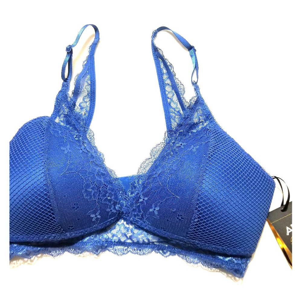 ABS Blue lace bralette. Wireless bra XL